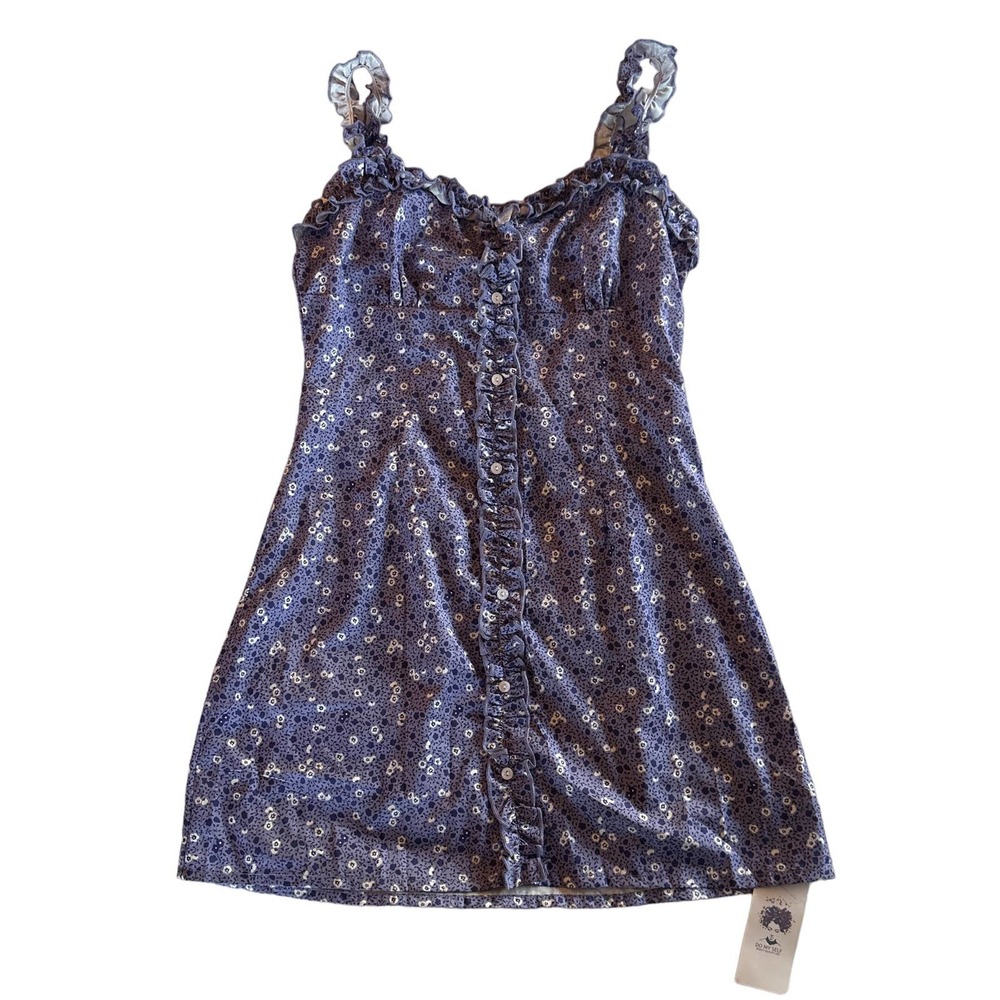 NWT - Do My Self, Ruffle Button-up Mini Tank Dress Sz. M